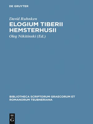 cover image of Elogium Tiberii Hemsterhusii